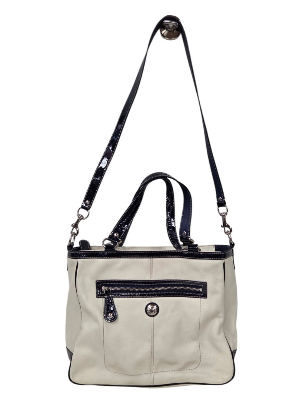 Coach Cream and Black Shoulder Bag